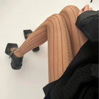 Women's Chain Hollowed-out Tights Black Sexy See Through Jacquard American Retro Style Mesh Breathable Lace Fishnet Pantyhose