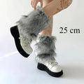Cache-jambes en fausse fourrure Hot Girl Harajuku Hiver Chaud Couvre-bottes moelleux Chaussettes Femme JK Punk Hiphop