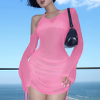 Robe courte transparente froncée à col oblique avec lacets et cordon de serrage pour l'été et les soirées