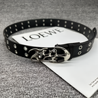 Ceinture unisexe en cuir PU de style punk Y2K noire grande taille