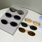 Lunettes de soleil ovales unisexes vintage Rétro Mode Décontracté Extérieur
