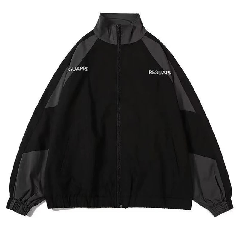 Reflective Striped Jacket Windbreaker Coat 2024 Men Hip Hop Streetwear Zipper Up Jacket Harajuku Thin Coats SportS