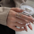 Versatile 925 Sterling Silver Flower Ring Hollow