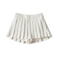High Waist Pleated Mini Skirt Solid Color Korean Style Summer Skater Skirt