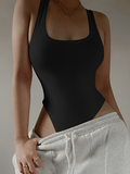 Women Sleeveless Knit Bodysuit Off Shoulder Halter Bodycon Top Summer Streetwear