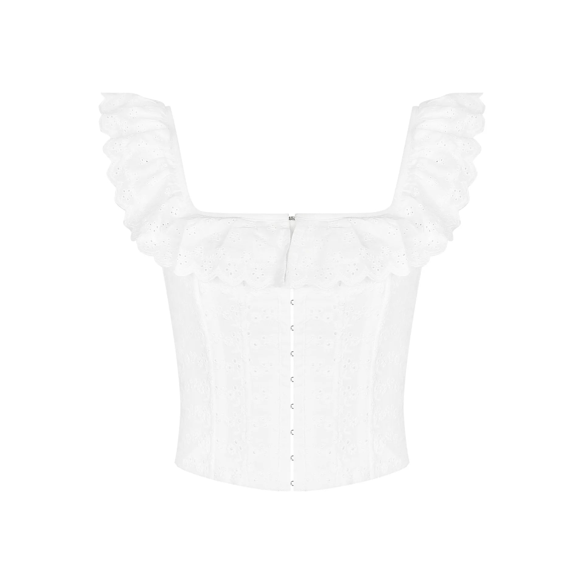 Haut court corset blanc pour femme à lacets, débardeur d'été