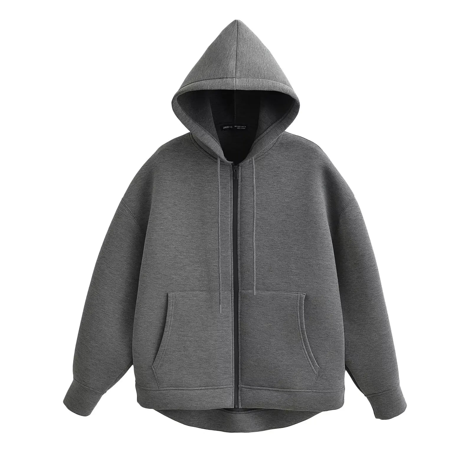 Oversized Zip Hoodie Coat Double Pocket Loose Fit Autumn Winter Streetwear Outerwear