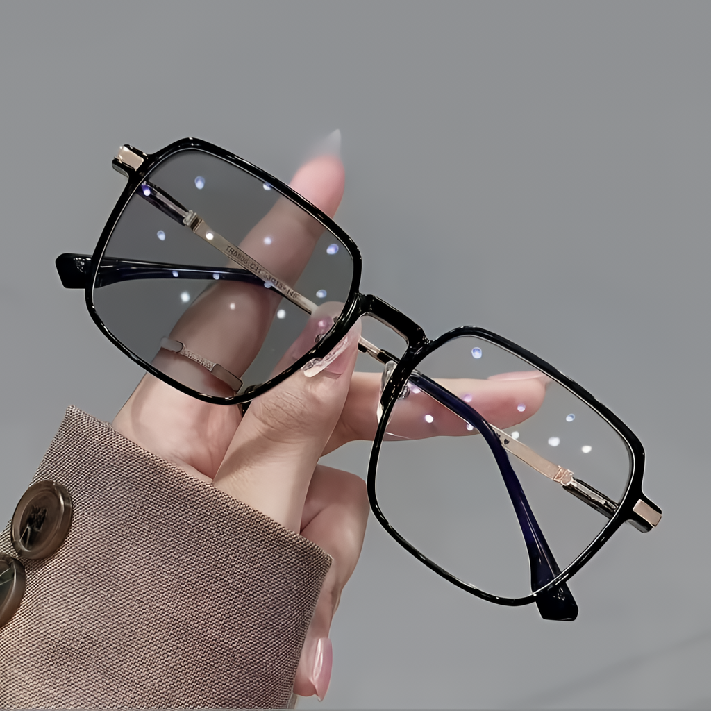 Lunettes d'ordinateur unisexe photochromiques en métal anti-lumière bleue