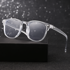 Lunettes unisexe carrées anti-lumière bleue à verres transparents