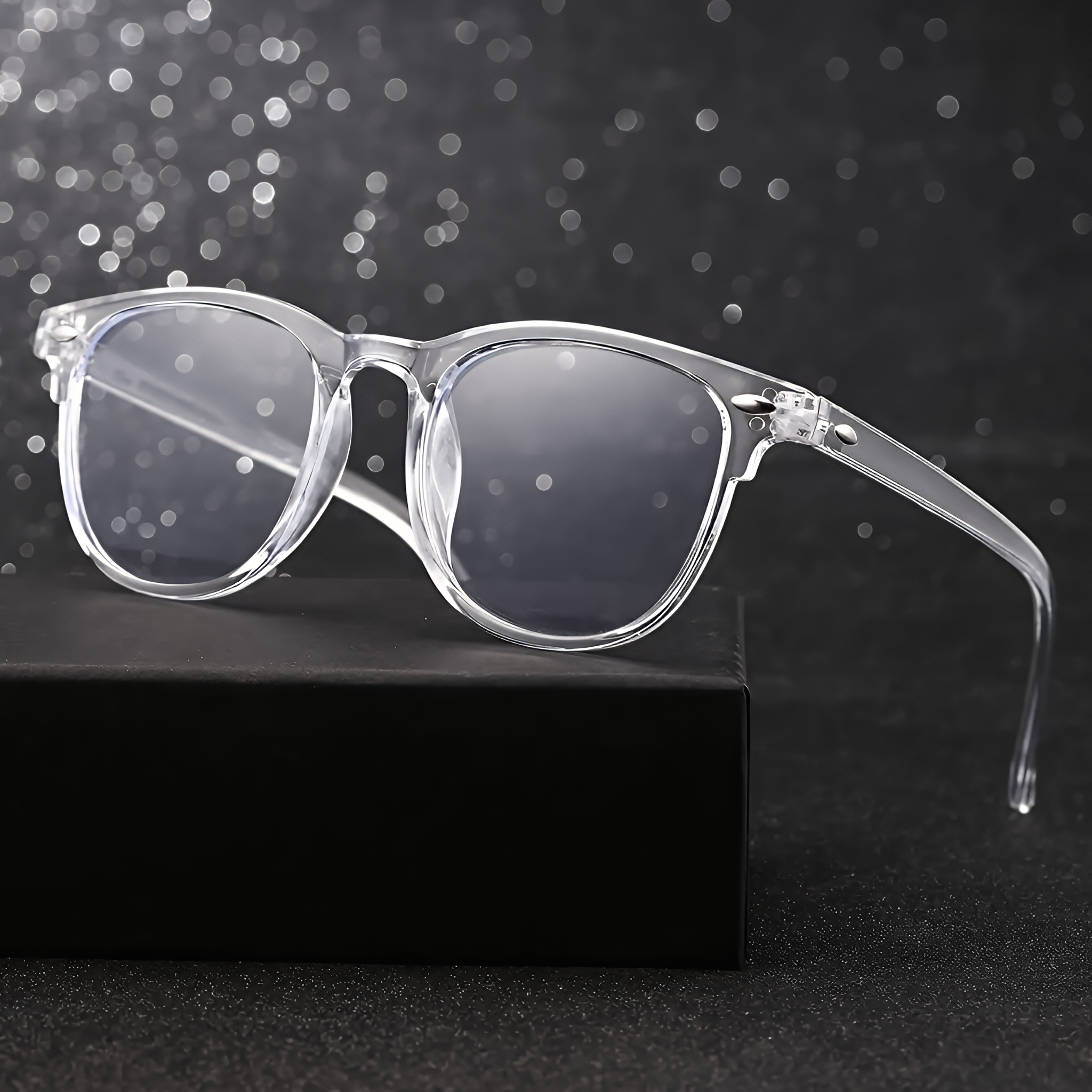Lunettes unisexe carrées anti-lumière bleue à verres transparents