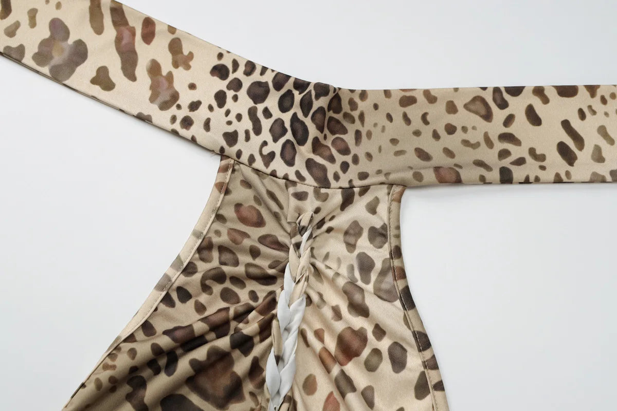Robe longue Dos nu léopard sexy