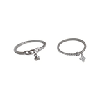 Bijoux Bague Ouverte Zircon Chaîne Florale Plaqué Argent Pendentif Rose