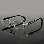 Lunettes bloquant la lumière bleue, unisexes, rectangulaires, sans monture, avec verres plats
