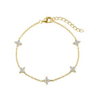 New Stainless Steel Zircon Necklaces for Women 18K Gold Plated Four Leaf Grass Collar Chain Necklace Luxury Jewelry Gift