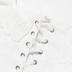 Haut court corset blanc pour femme à lacets, débardeur d'été
