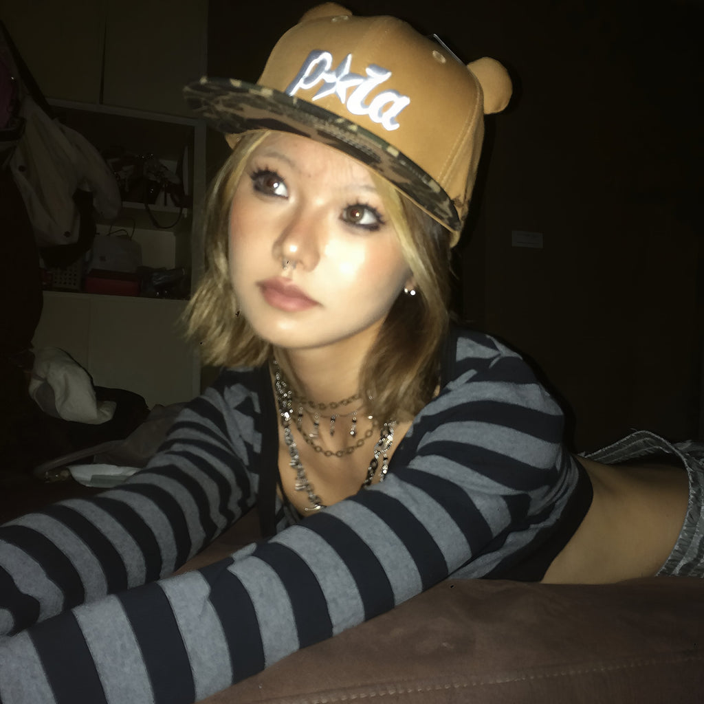 Retro Harajuku Striped T-Shirt Long Sleeve Crop-Top
