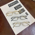 Y2K Harajuku Small Square Frame Glasses Women Retro Metal Eyeglasses Clear Spectacle Decorative Eyewear