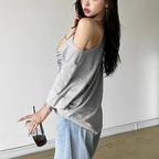 Women Casual Letter Print T Shirt Relaxed Fit Street Style Summer Top