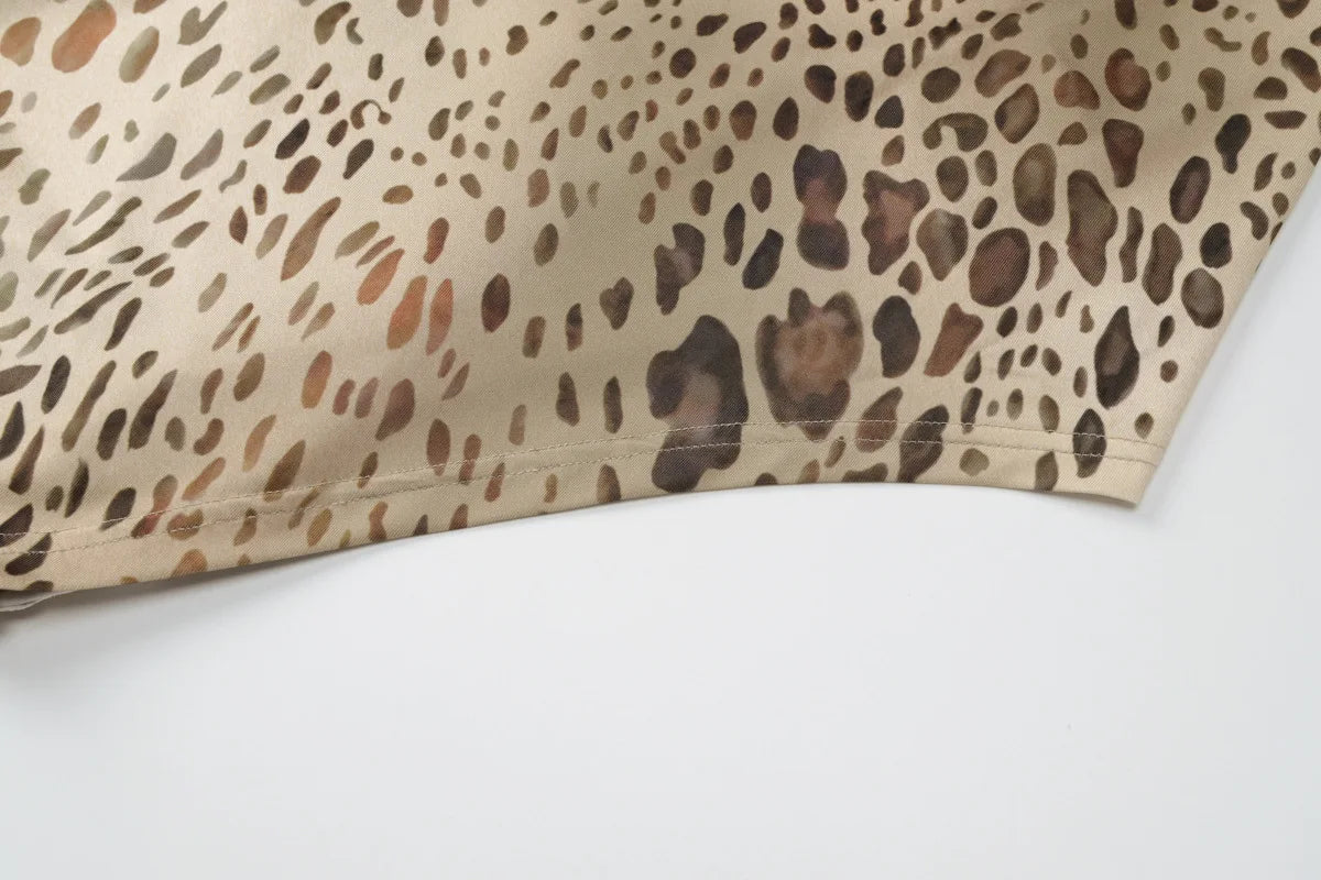Robe longue Dos nu léopard sexy
