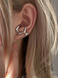 Abstract Sculptural Ear Cuff in Polished Stainless Steel