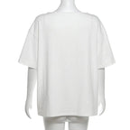 Women Casual Letter Print T Shirt Relaxed Fit Street Style Summer Top
