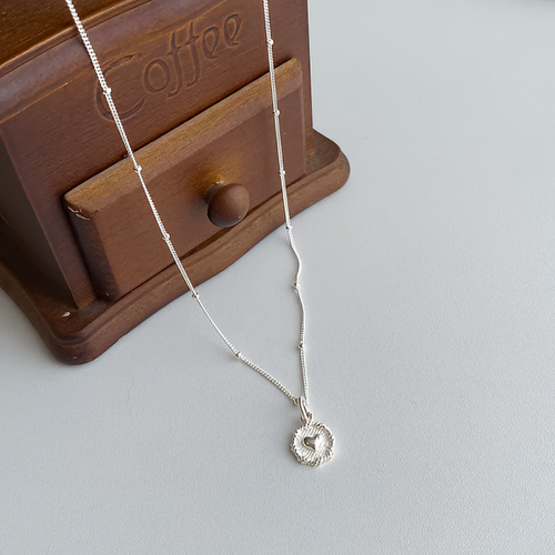 925 Sterling Silver Heart Bead Necklace Double Sided Love Pendant