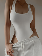 Women Sleeveless Knit Bodysuit Off Shoulder Halter Bodycon Top Summer Streetwear