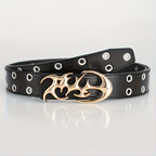 Ceinture unisexe en cuir PU de style punk Y2K noire grande taille