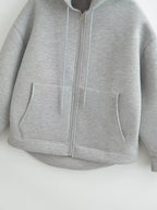 Manteau à capuche zippé oversize, double poche, coupe ample, streetwear automne-hiver