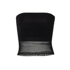 Haut Court Bustier en Maille Noir Streetwear Coupe Slim