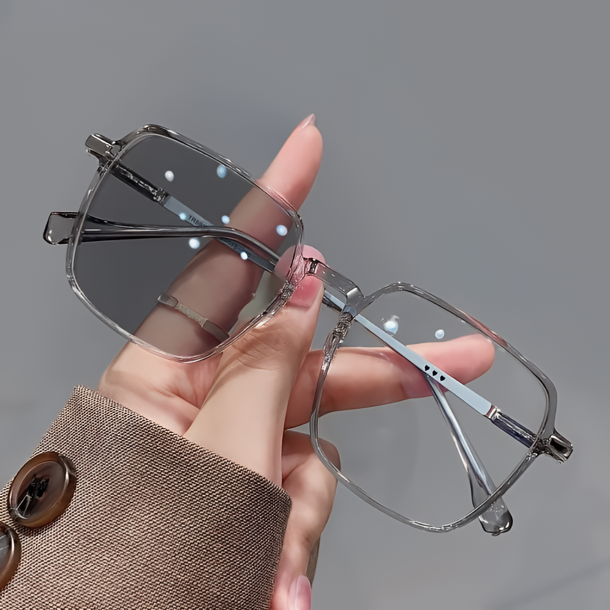 Lunettes d'ordinateur unisexe photochromiques en métal anti-lumière bleue