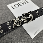 Ceinture unisexe en cuir PU de style punk Y2K noire grande taille
