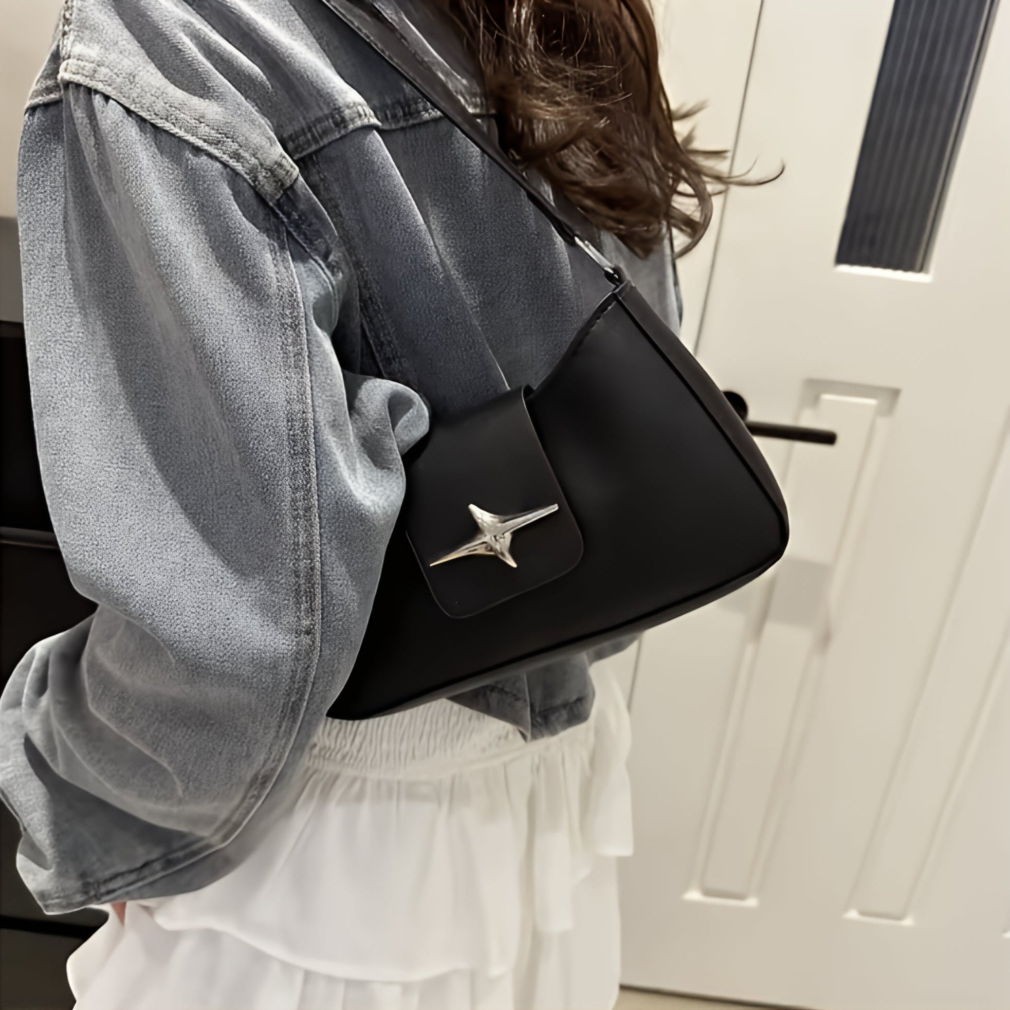 Vintage PU Leather Shoulder Bag Everyday Underarm Handbag
