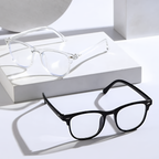Lunettes unisexe carrées anti-lumière bleue à verres transparents