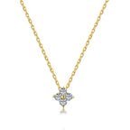 New Stainless Steel Zircon Necklaces for Women 18K Gold Plated Four Leaf Grass Collar Chain Necklace Luxury Jewelry Gift