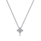 New Stainless Steel Zircon Necklaces for Women 18K Gold Plated Four Leaf Grass Collar Chain Necklace Luxury Jewelry Gift
