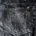 Jeans Baggy Unisexe Y2K Broderie Gothique Araignée Streetwear Denim