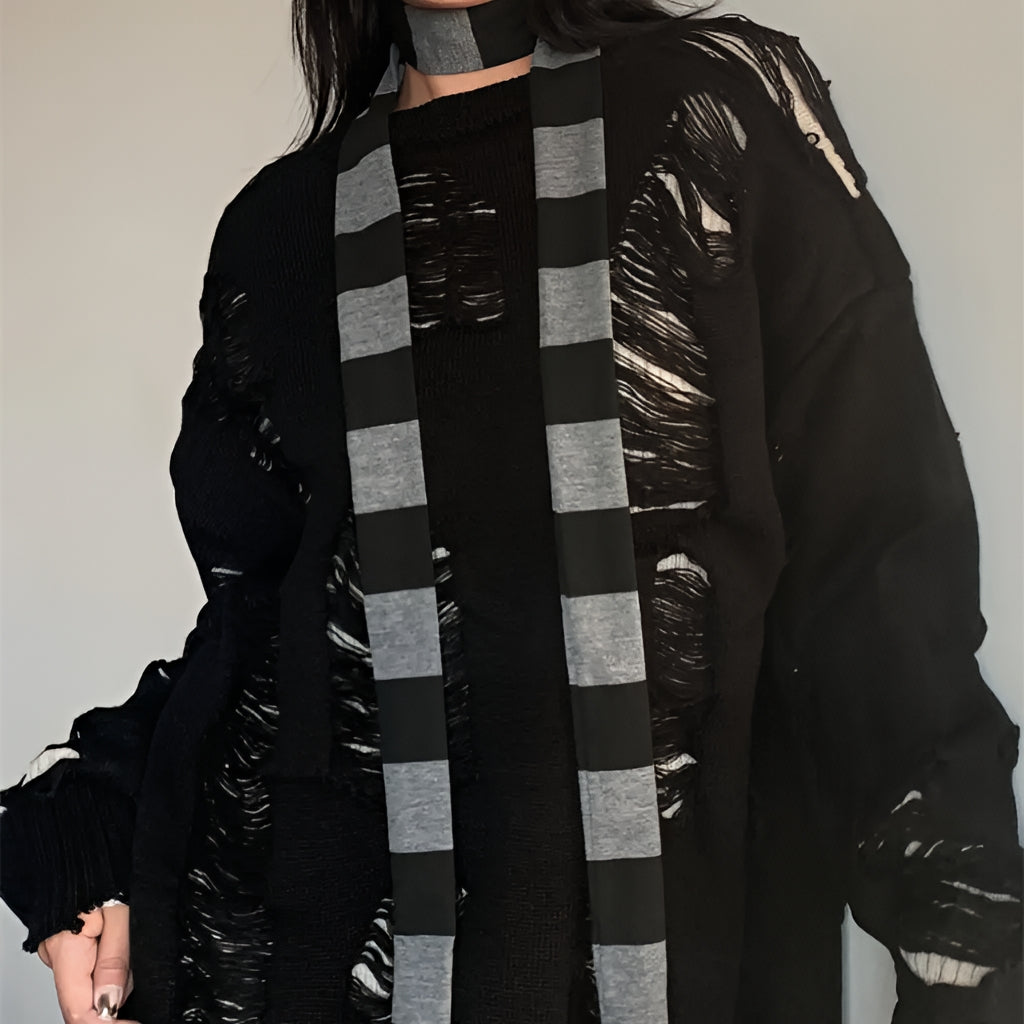 Striped Long Scarf Harajuku Streetwear Decorative Neck Scarf