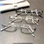 Lunettes Unisexe Y2K Cadre Carré Anti Lumière Bleue Monture Métallique