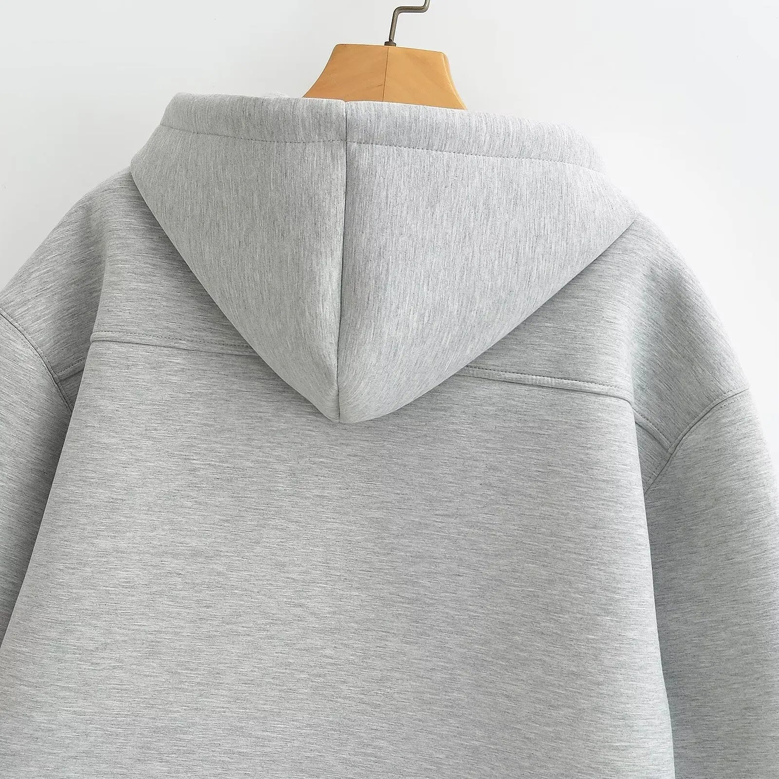 Manteau à capuche zippé oversize, double poche, coupe ample, streetwear automne-hiver