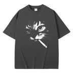 Unisex Funny Cat Graphic T Shirt Cotton Vintage Oversized Casual Tee Cat Lovers Gift