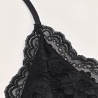 Débardeur Femme Gothique en Dentelle Patchwork Col Halter Froncé Dos Nu sans Manches