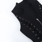 Gothic Zip Up Sleeveless Vest Harajuku Punk Style Top