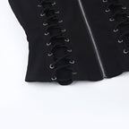 Gothic Zip Up Sleeveless Vest Harajuku Punk Style Top