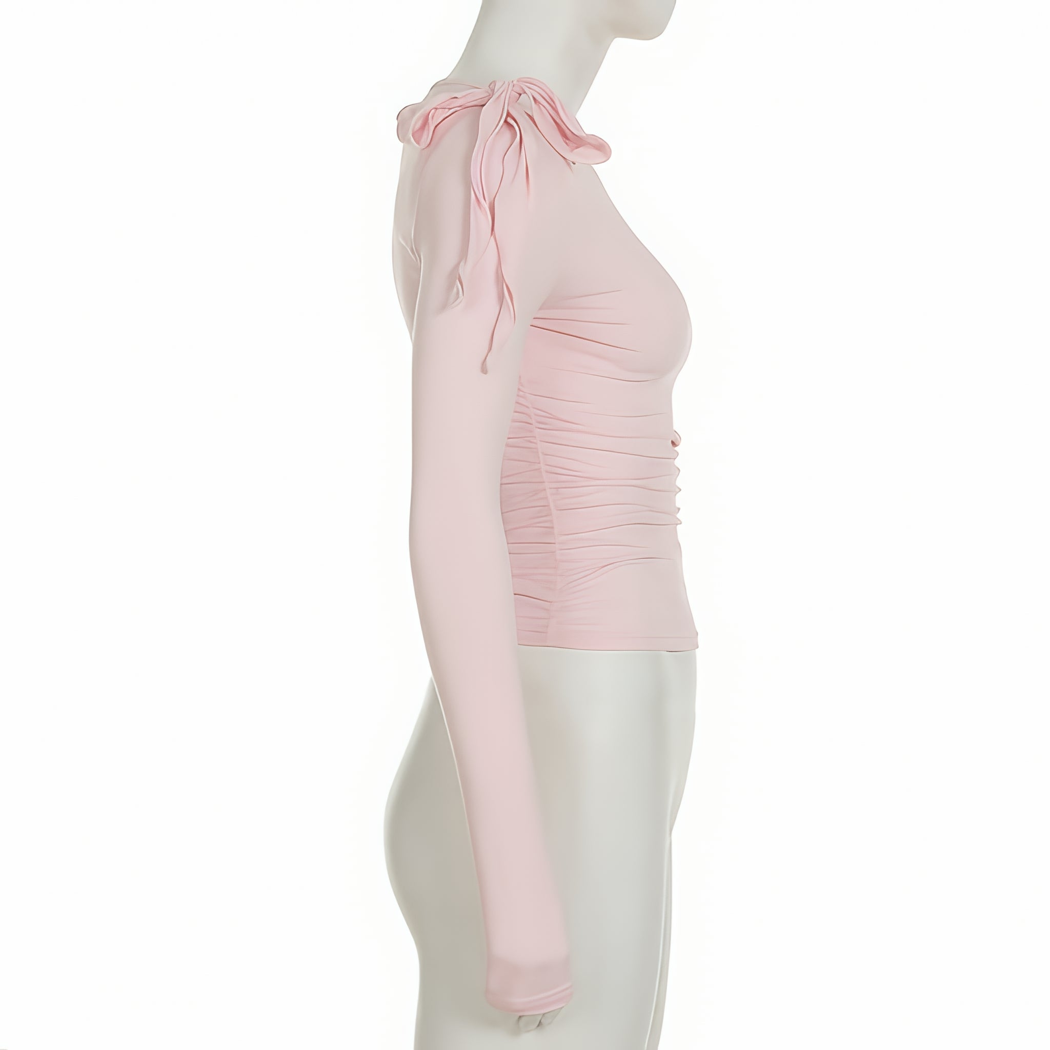 Lace Up Crop Top Long Sleeve High Waist Summer Pullover Tank Top