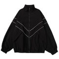Reflective Striped Jacket Windbreaker Coat 2024 Men Hip Hop Streetwear Zipper Up Jacket Harajuku Thin Coats SportS