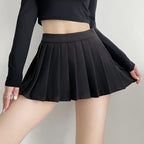 High Waist Pleated Mini Skirt Solid Color Korean Style Summer Skater Skirt
