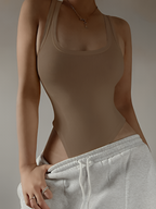 Women Sleeveless Knit Bodysuit Off Shoulder Halter Bodycon Top Summer Streetwear