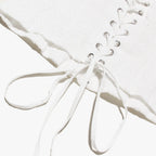 Haut court corset blanc pour femme à lacets, débardeur d'été