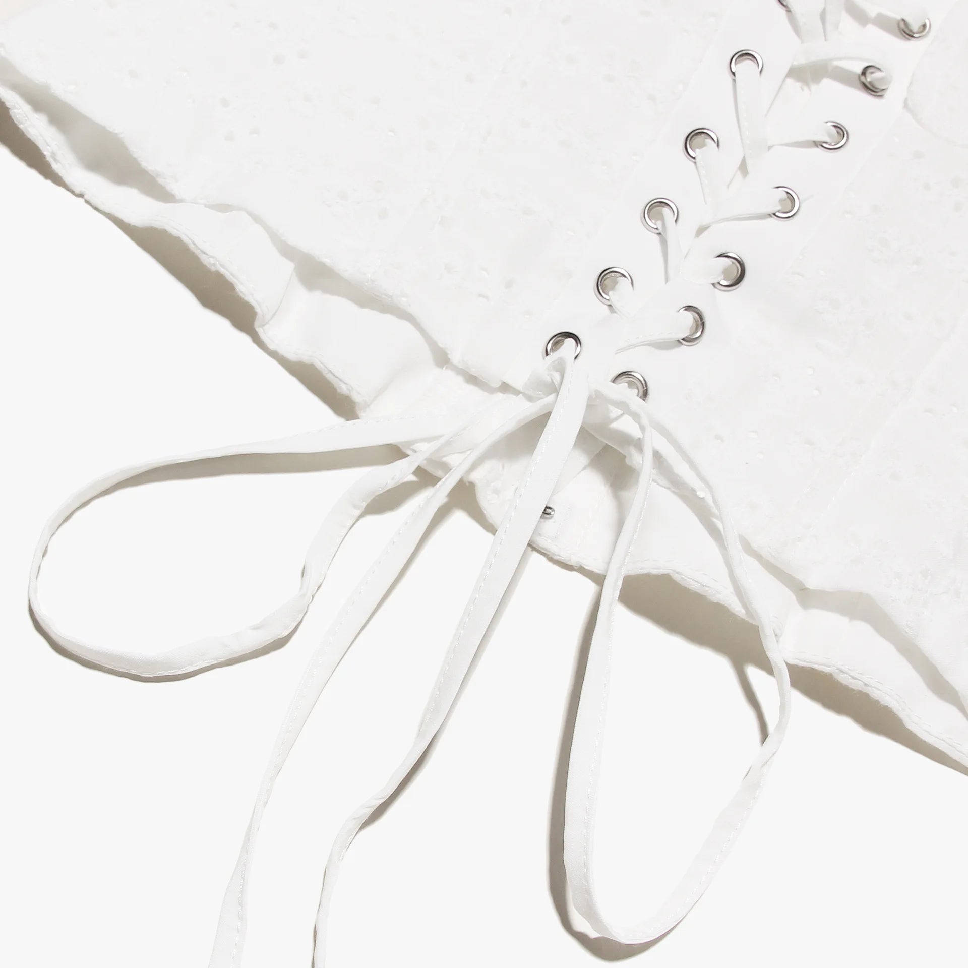 Haut court corset blanc pour femme à lacets, débardeur d'été